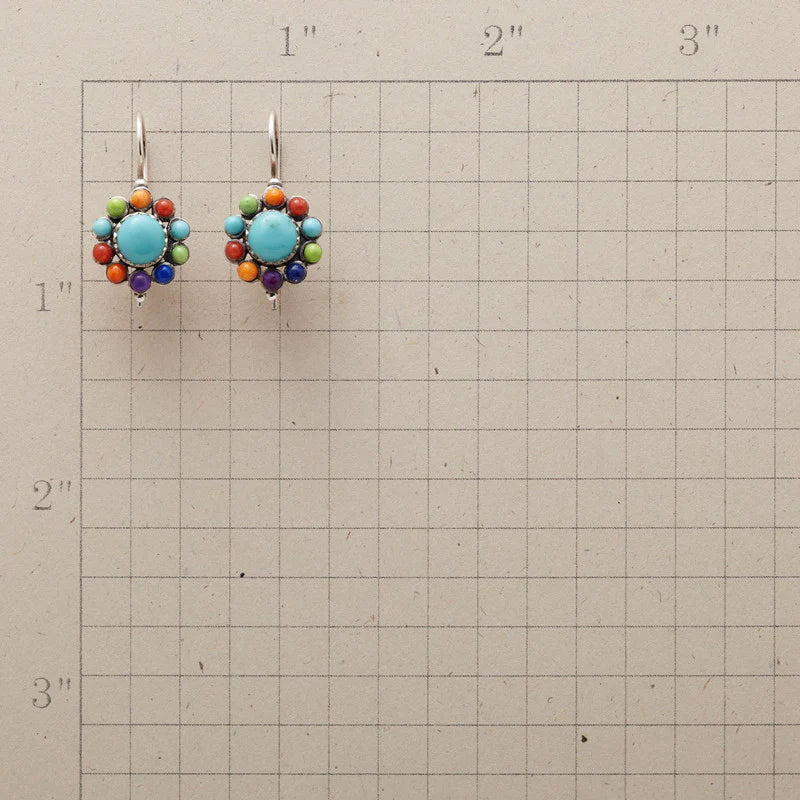 Pendientes de Aro con Turquesa Multicolor