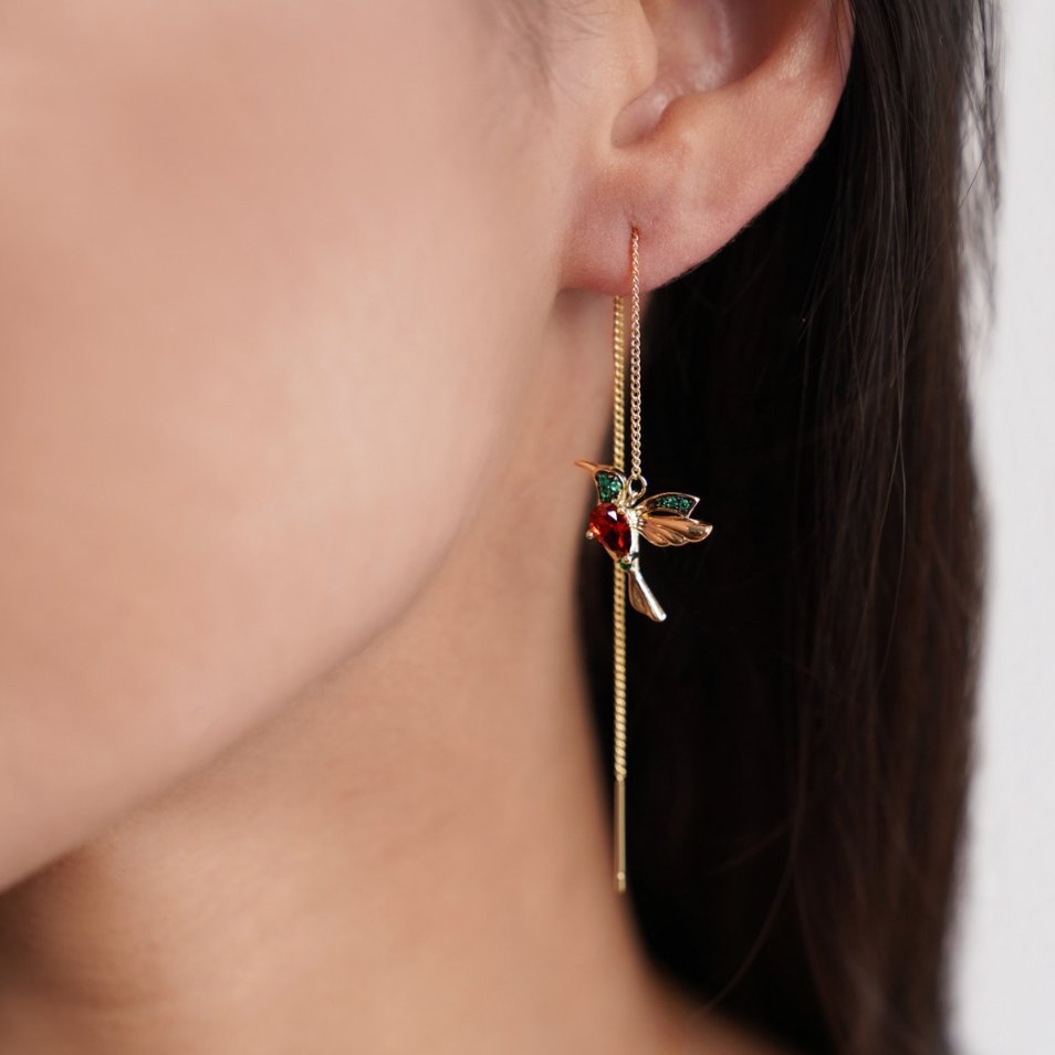 Pendientes de colibrí elegantes