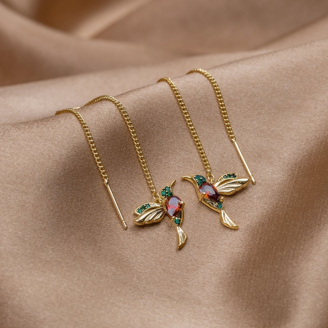 Pendientes de colibrí elegantes