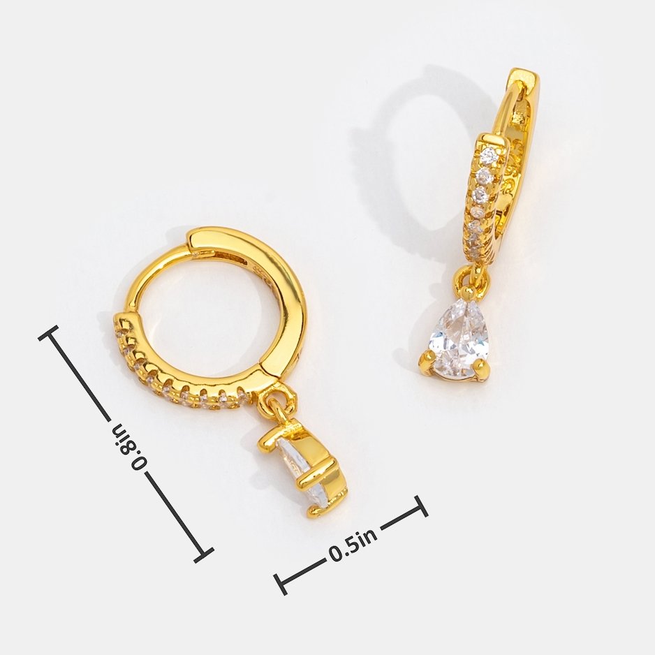 Pendientes de Cristal de Oro Premium