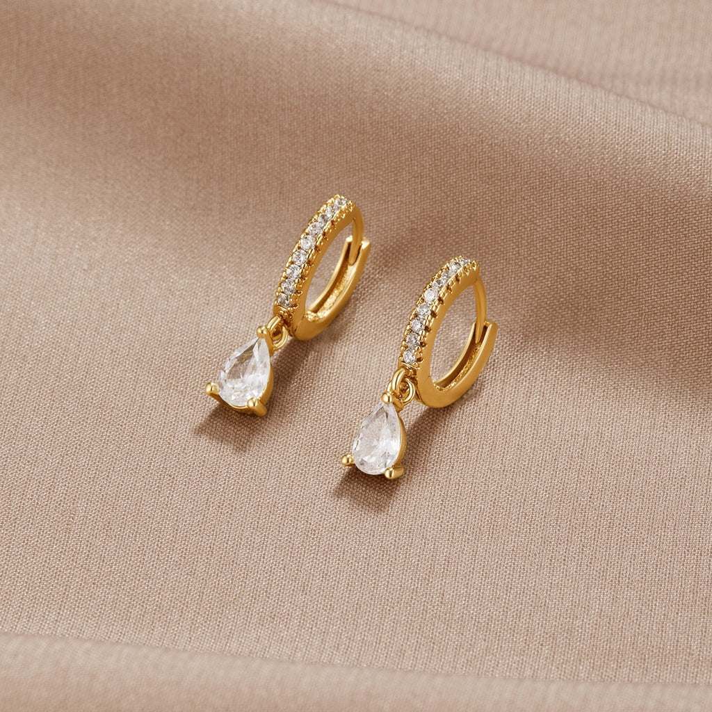 Pendientes de Cristal de Oro Premium
