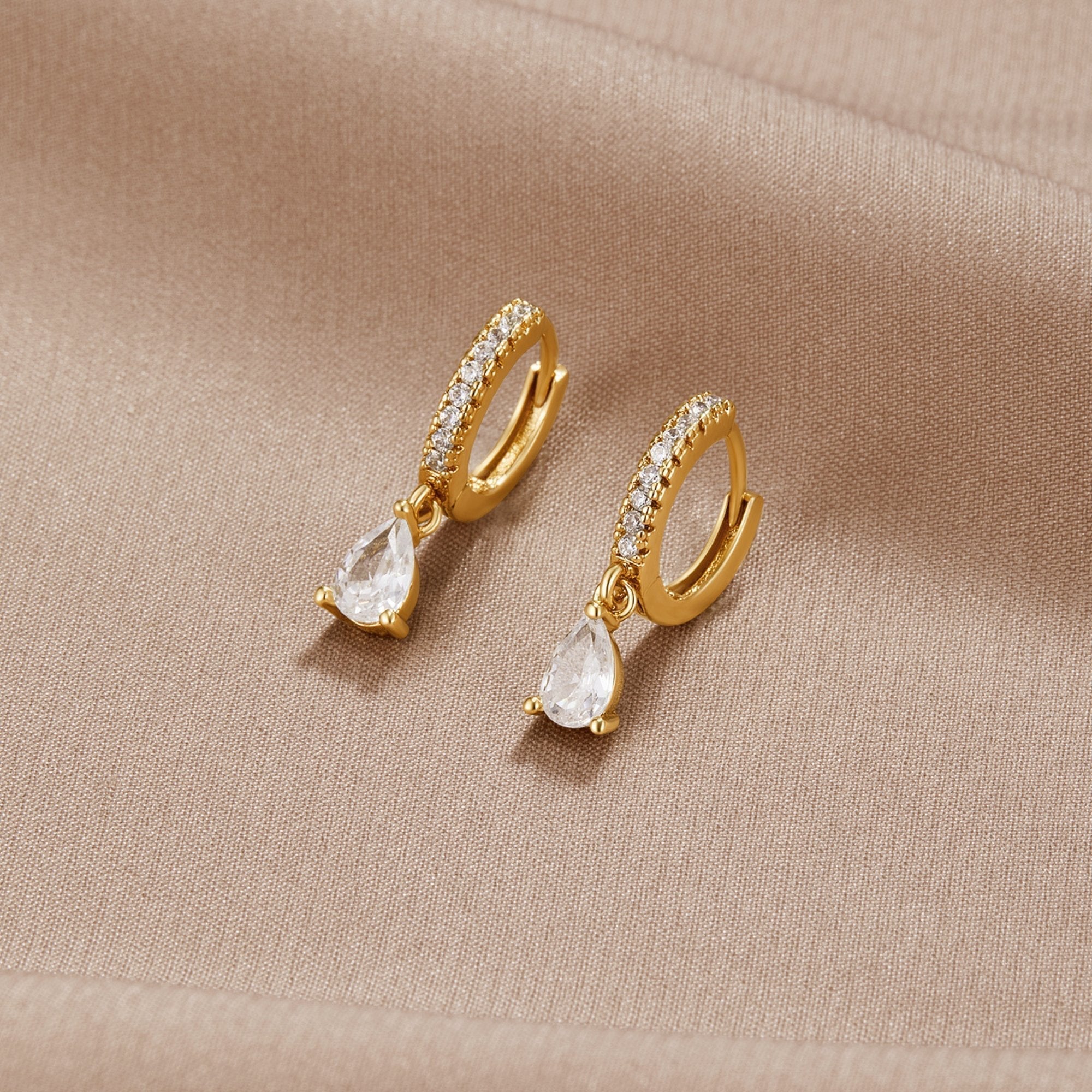 Pendientes de Cristal de Oro Premium